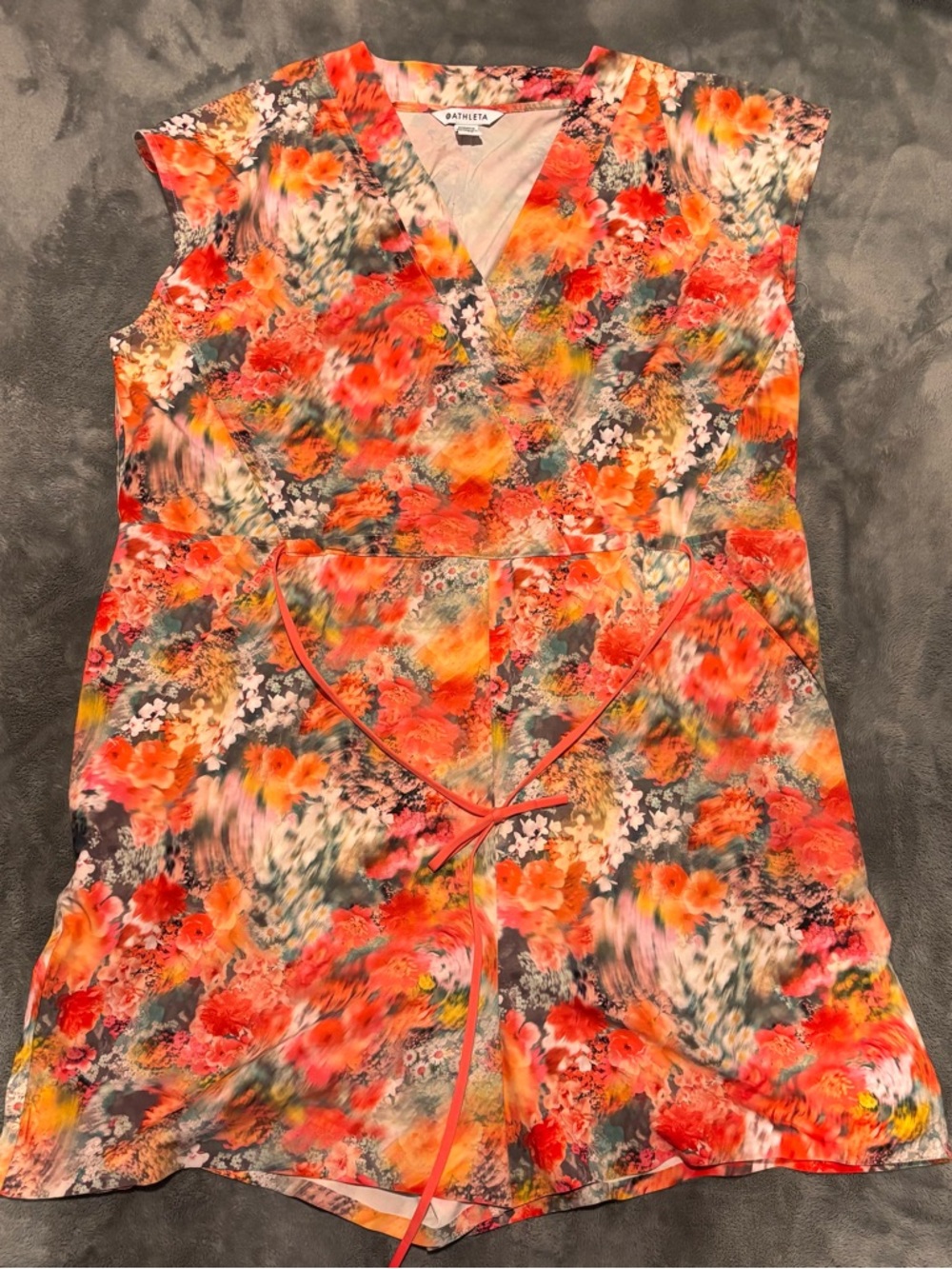 Athleta Orange Floral Romper